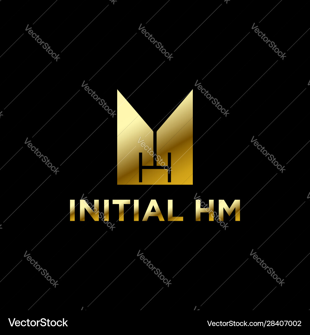 Hm initial logo design Hm initial logo design vector image