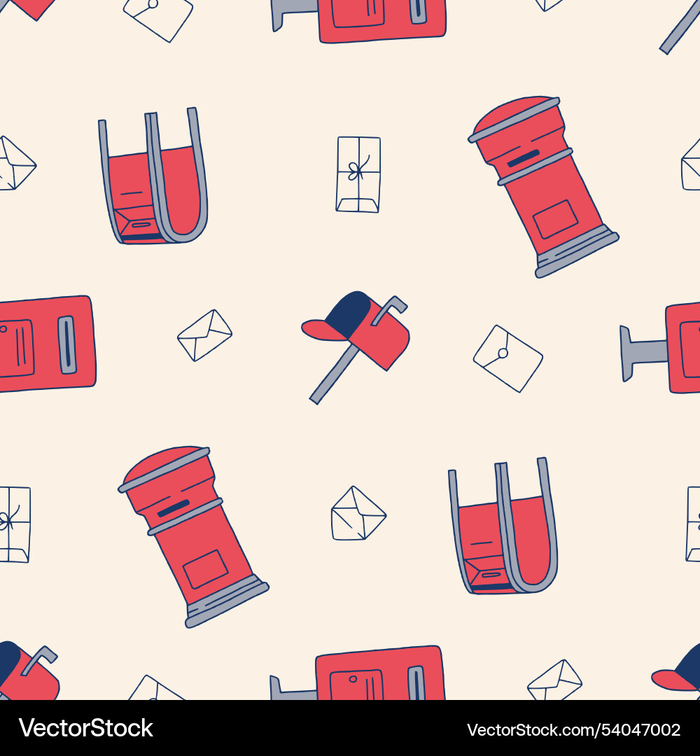 Mailbox envelope letter seamless pattern design Mailbox envelope letter seamless pattern design vector image