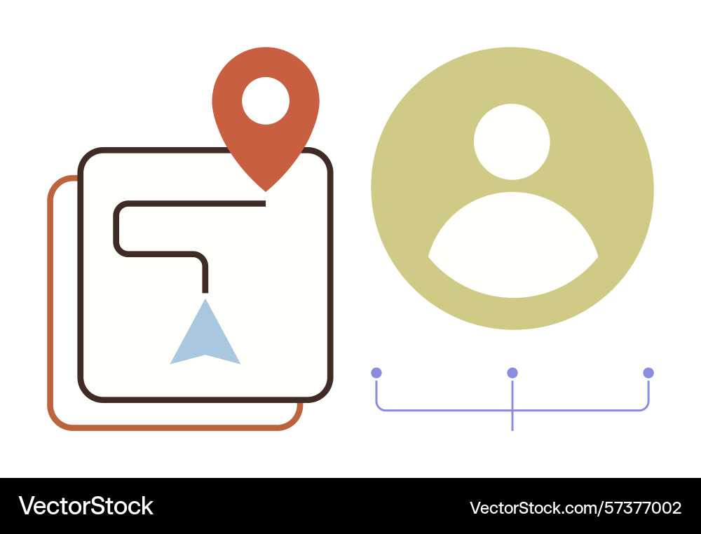 Navigation pointer with user profile symbol Navigation pointer with user profile symbol Vector Image