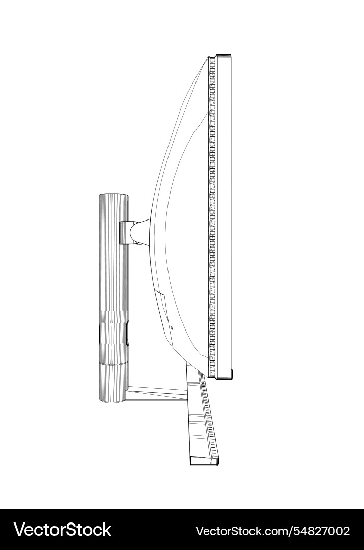 Outline of modern thin frame display computer Vector Image