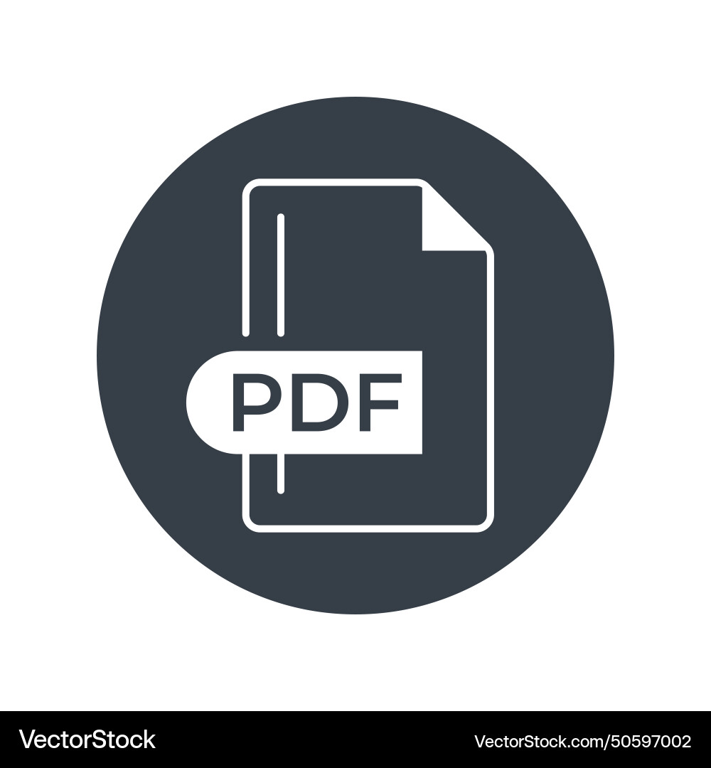 Pdf file format icon extension filled vector image