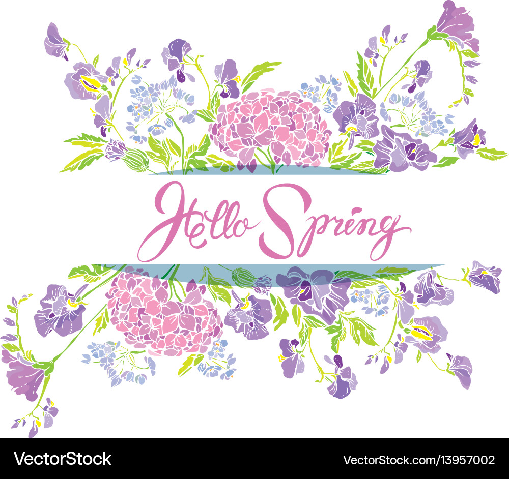 Rectangular frame with flowers and calligraphic Rectangular frame with flowers and calligraphic vector image