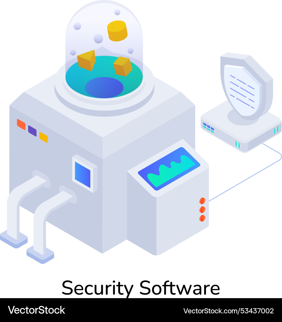 Websecurity software icon in isometric style vector image