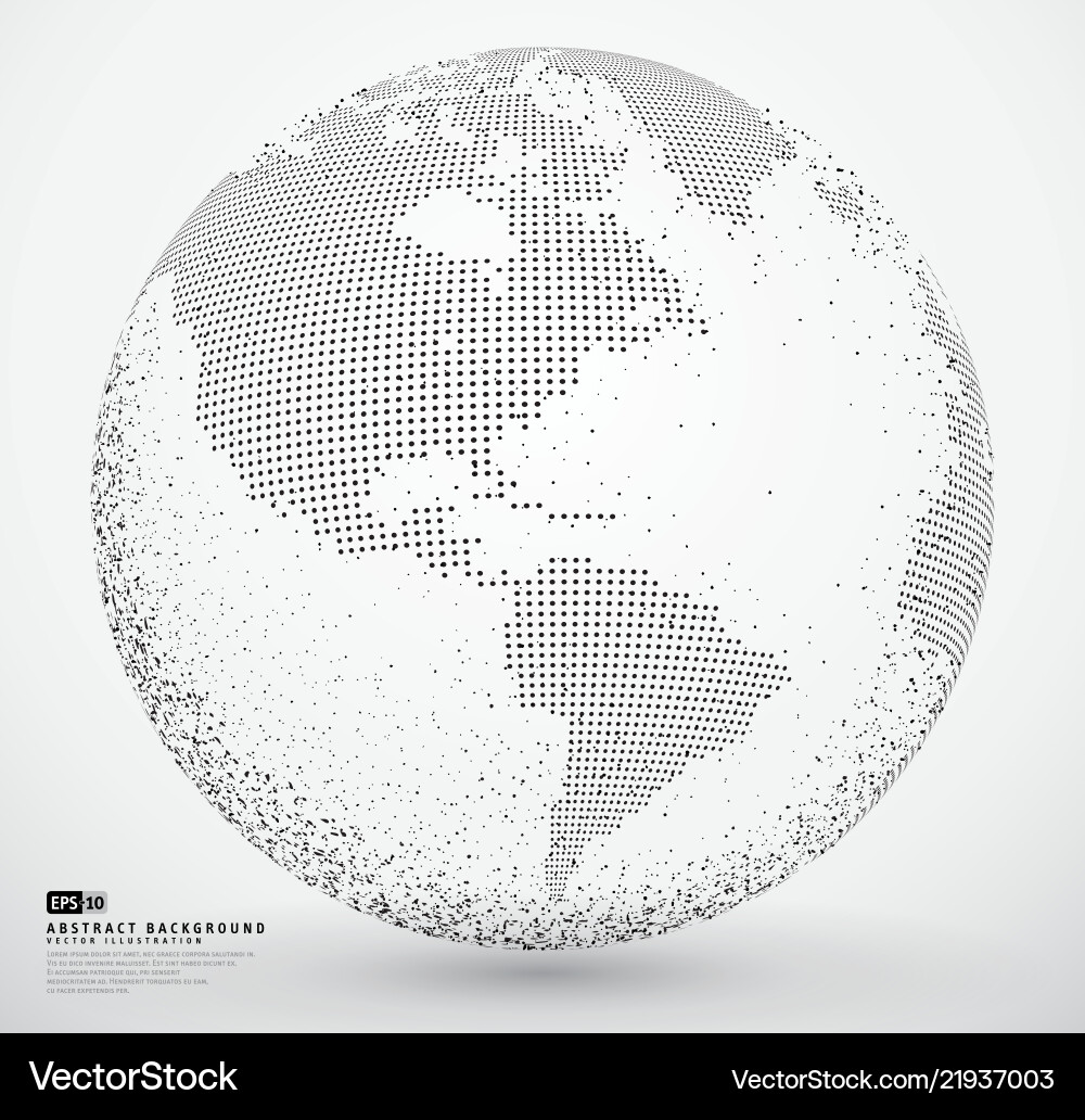 Abstract dotted globe earth Royalty Free Vector Image