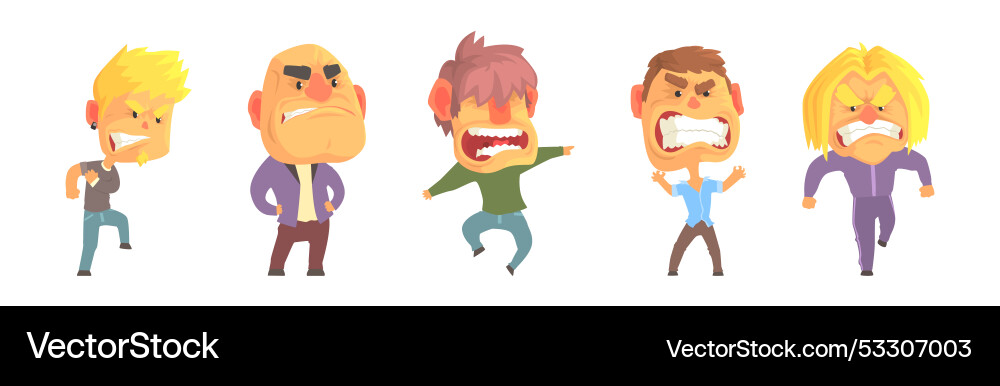 Angry and exasperated man character shouting Vector Image