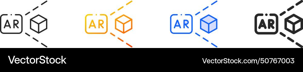 Ar iconthin linear gradient blue stroke and bold Vector Image
