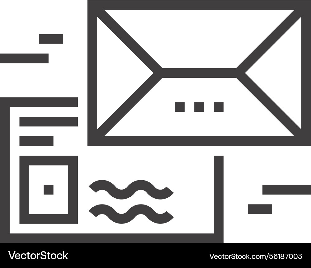 E-Mail Marketing Flat Line Web-Symbol E-Mail Marketing Flat Line Web-Symbol vektorbild