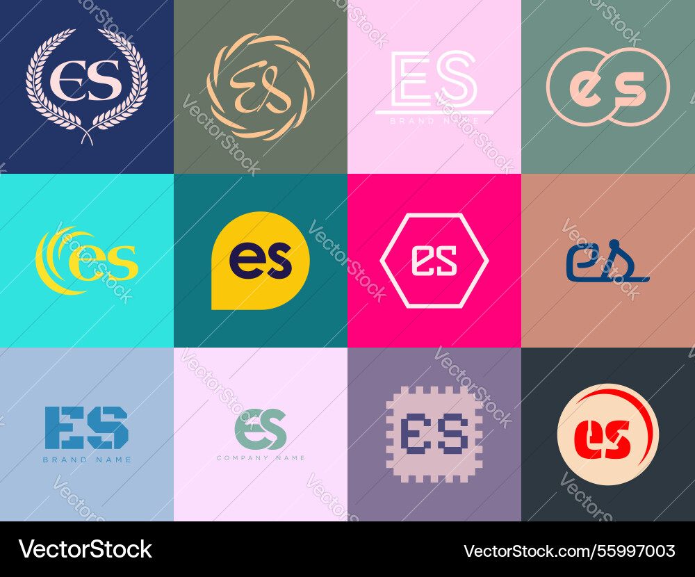 Es logo company template letter e and s logotype Vector Image