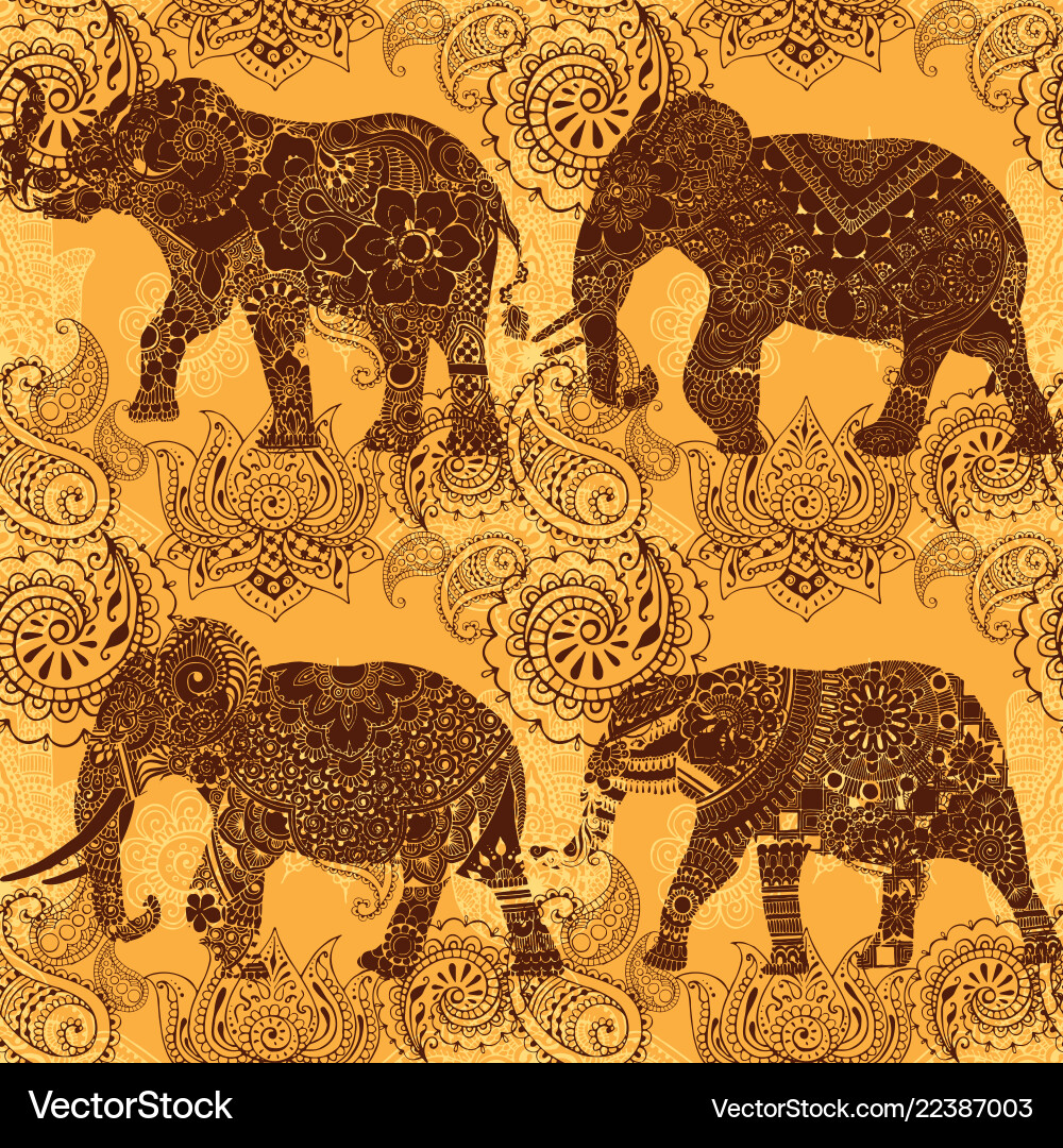 Intricate Elephant Pattern vector image