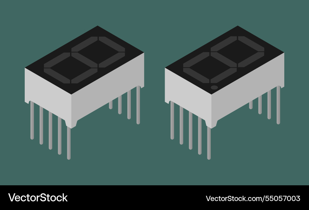Isometric seven segment display set Isometric seven segment display set vector image
