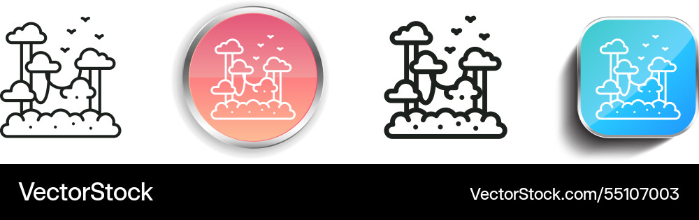 Jungle icon thin linear regular and button style Jungle icon thin linear regular and button style Vector Image