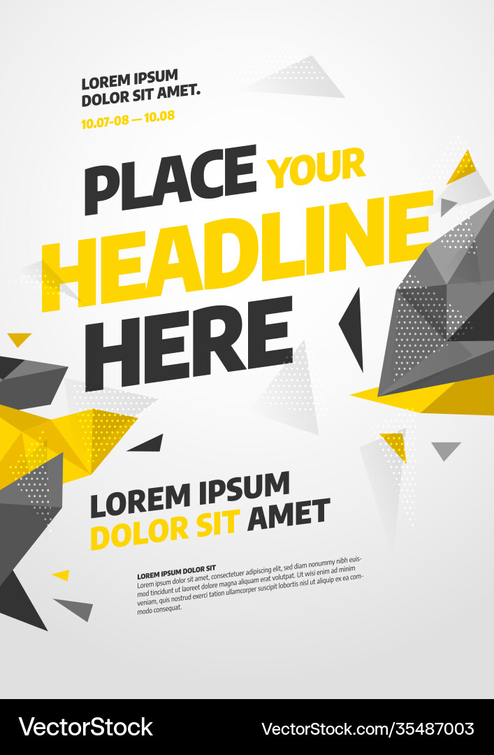 Layout design template with abstract dynamic vector image