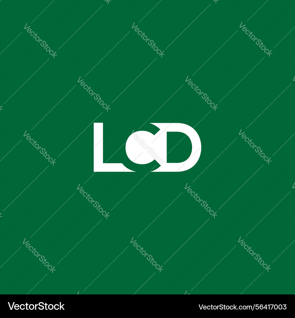 Lcd letter monogram initial flat unique modern Vector Image
