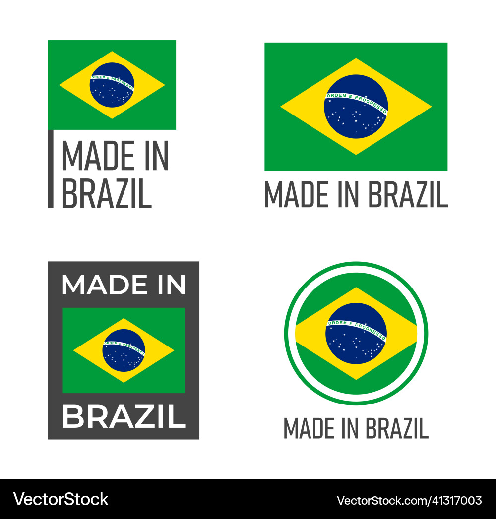 Made in brazil Labels set federative republic Made in brazil Labels set federative republic vektorbild