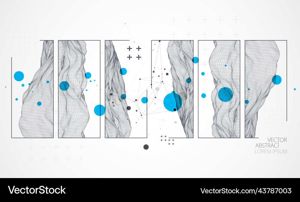 Modern science or technology elements in square Vector Image