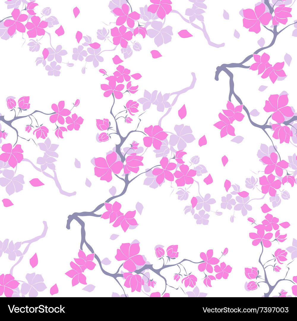 Sakura Blossom Branch Pattern Vector Image