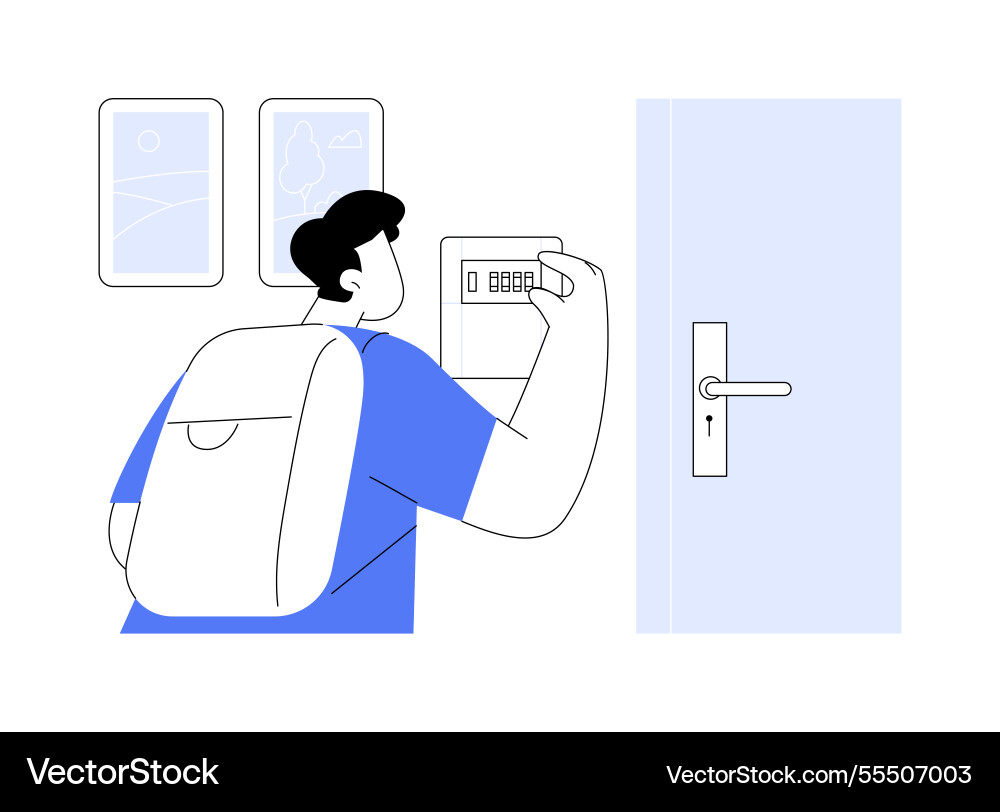 Using key locker isolated cartoon Vector Image