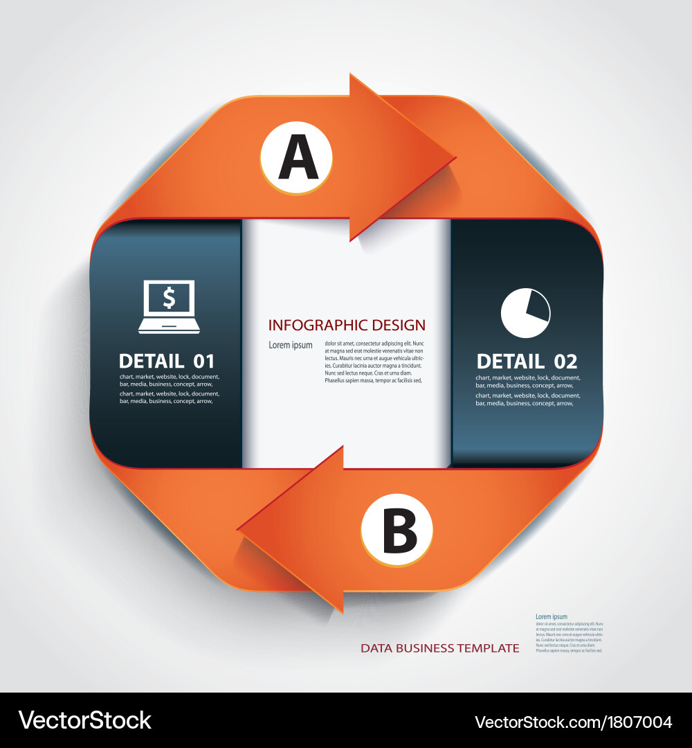 Business step paper data and numbers template Vector Image