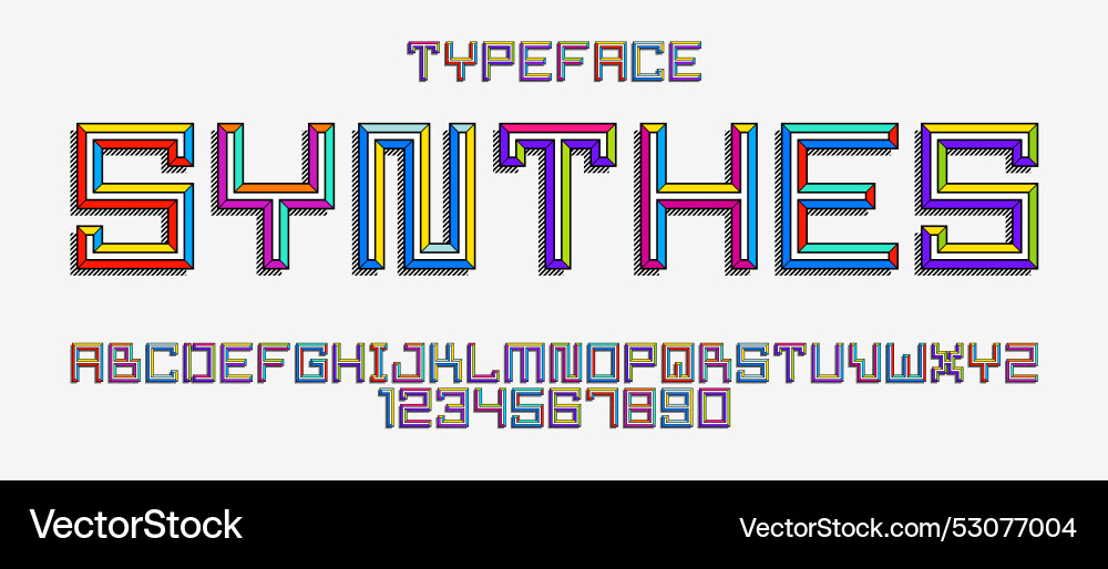 Child constructor colorful minimal square font vector image