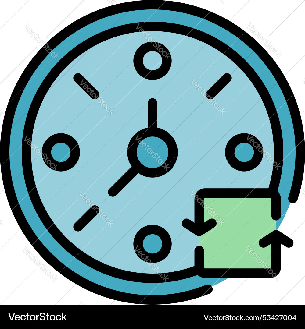 Clock showing time management with arrows Clock showing time management with arrows vector image