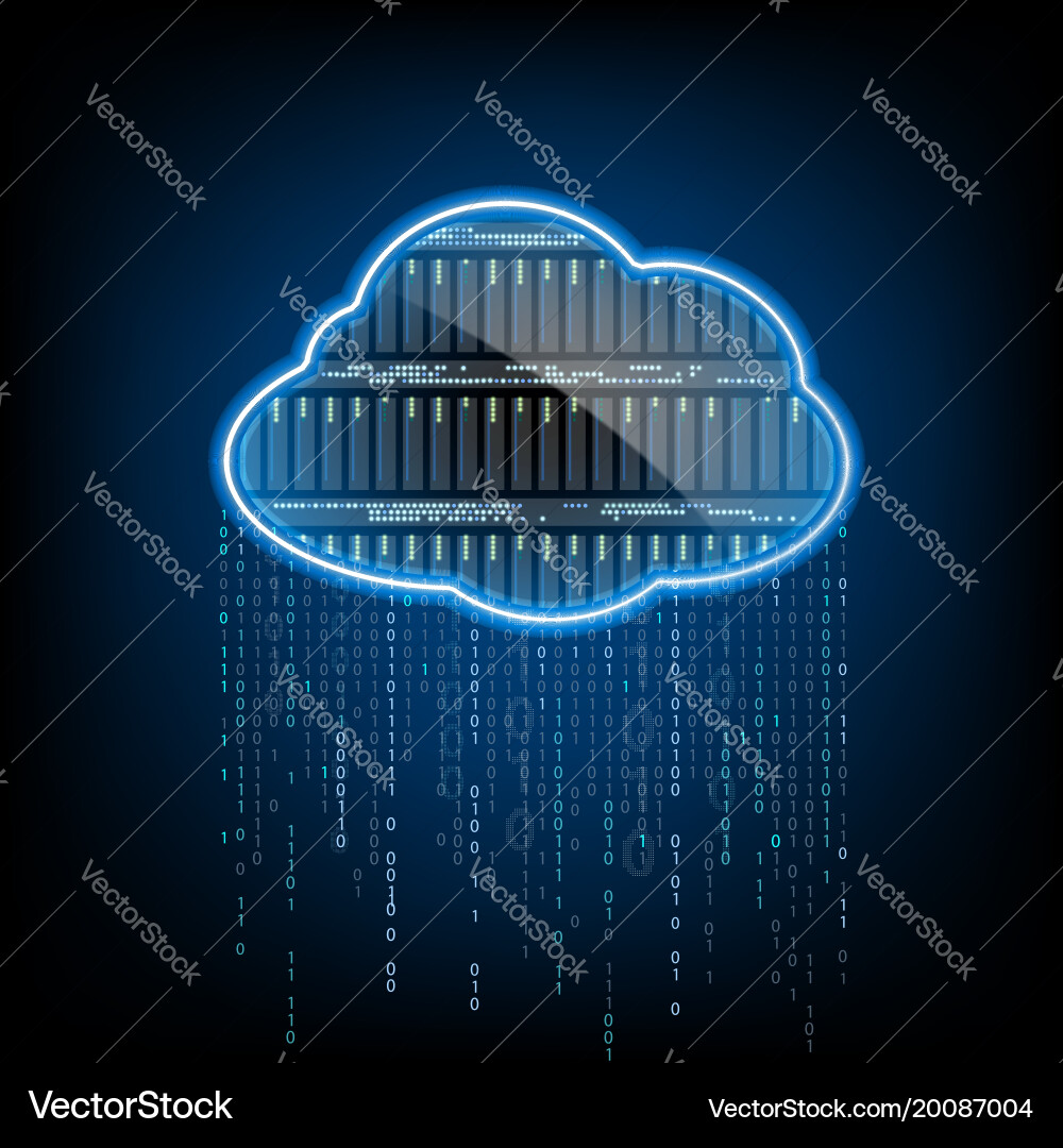 Cloud Data Storage Server vector image