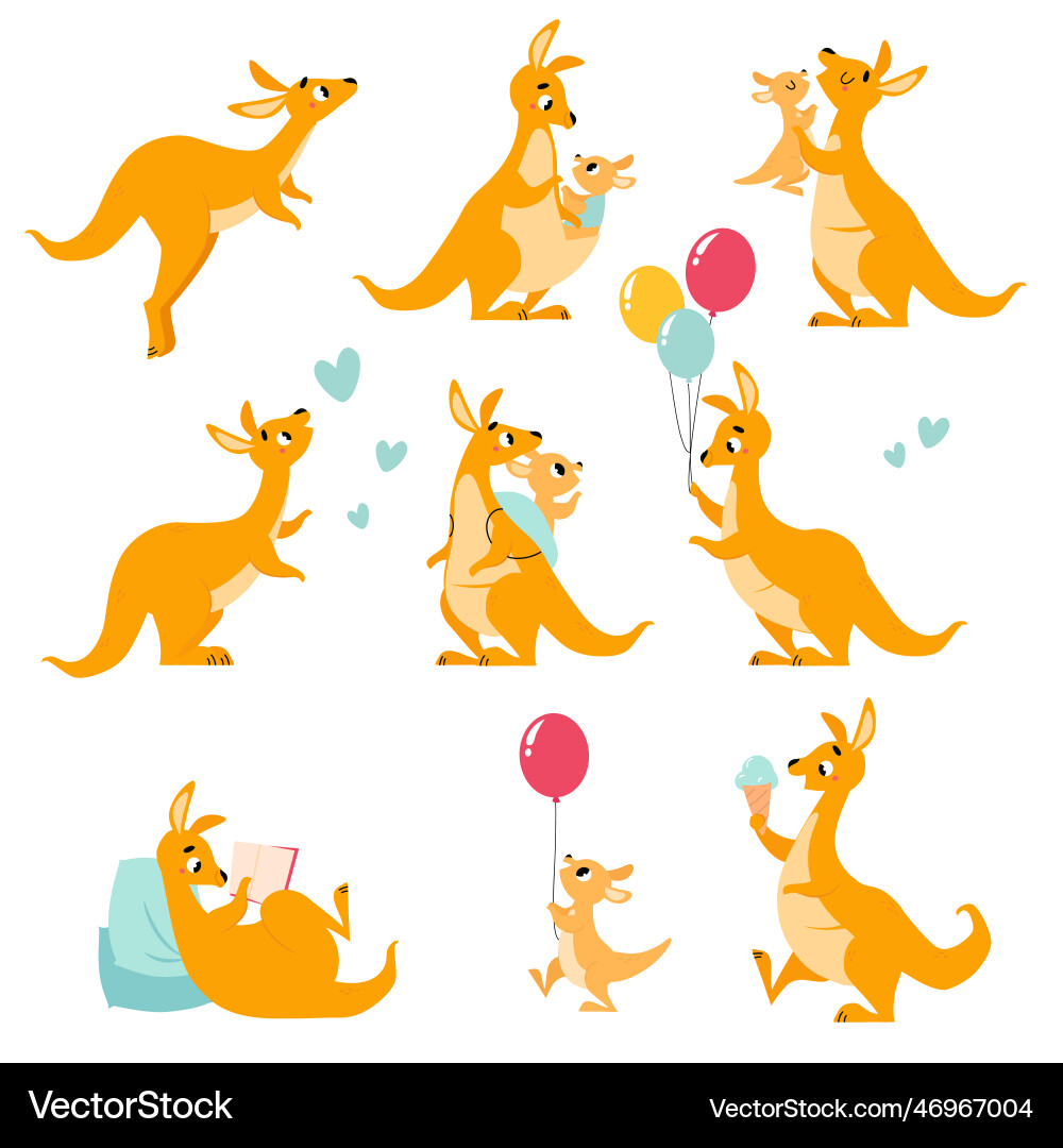 Cute brown kangaroo marsupial character Cute brown kangaroo marsupial character vector image