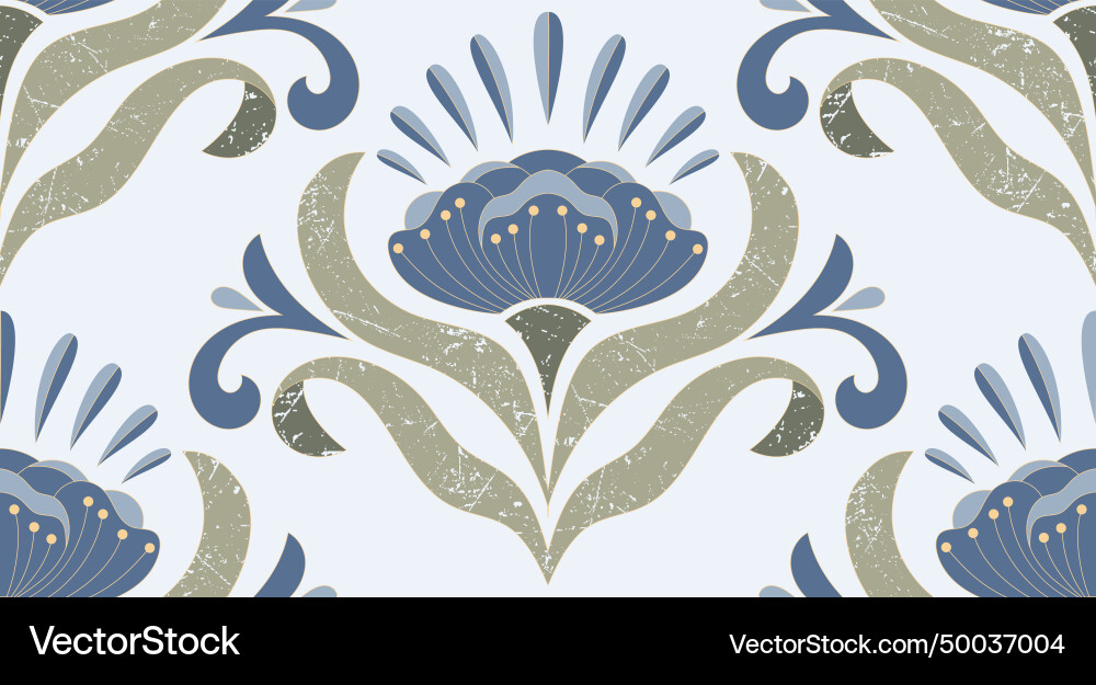 Damask seamless pattern element classical Damask seamless pattern element classical vector image
