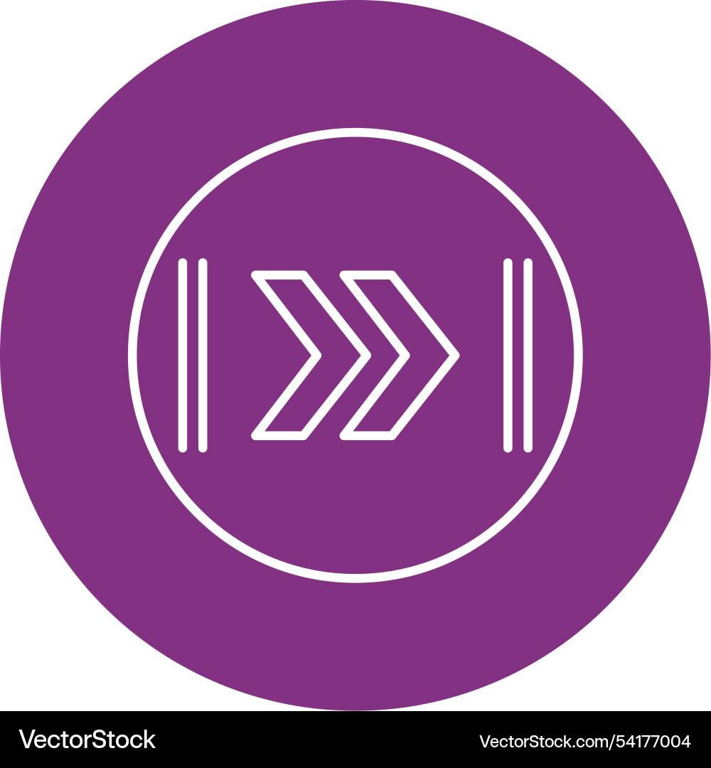 Fast forward line circle icon Vector Image