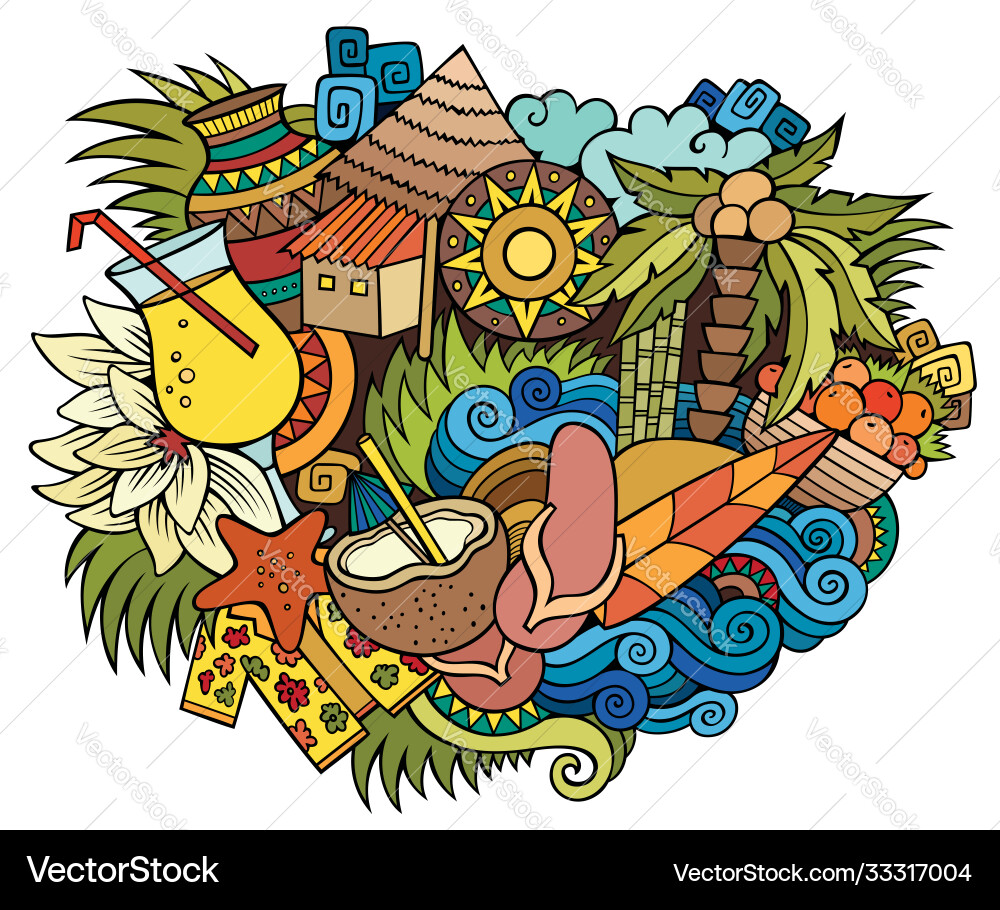 Haiti hand drawn cartoon doodles Haiti hand drawn cartoon doodles vector image
