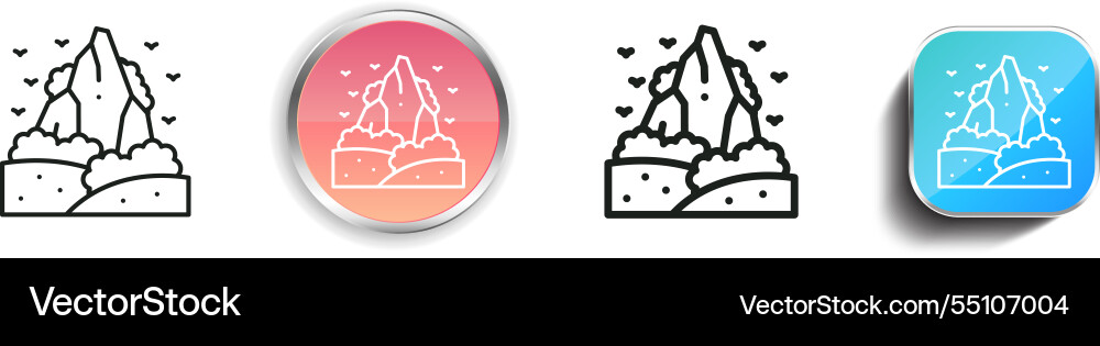 Jungle icon thin linear regular and button style vector image