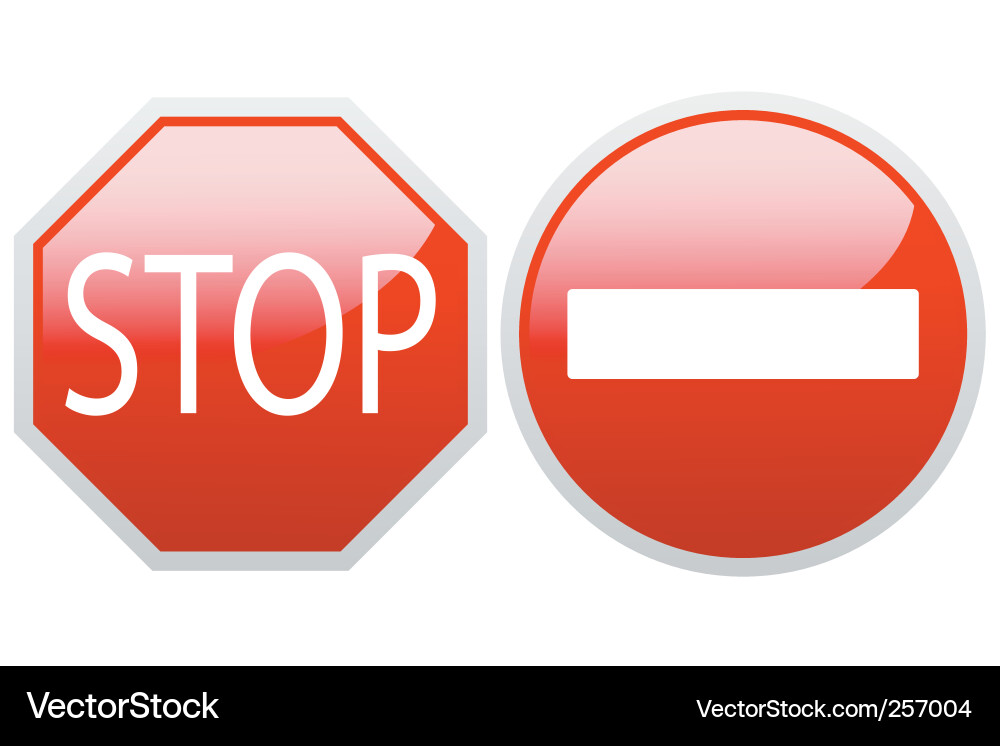 No entry and stop vector image