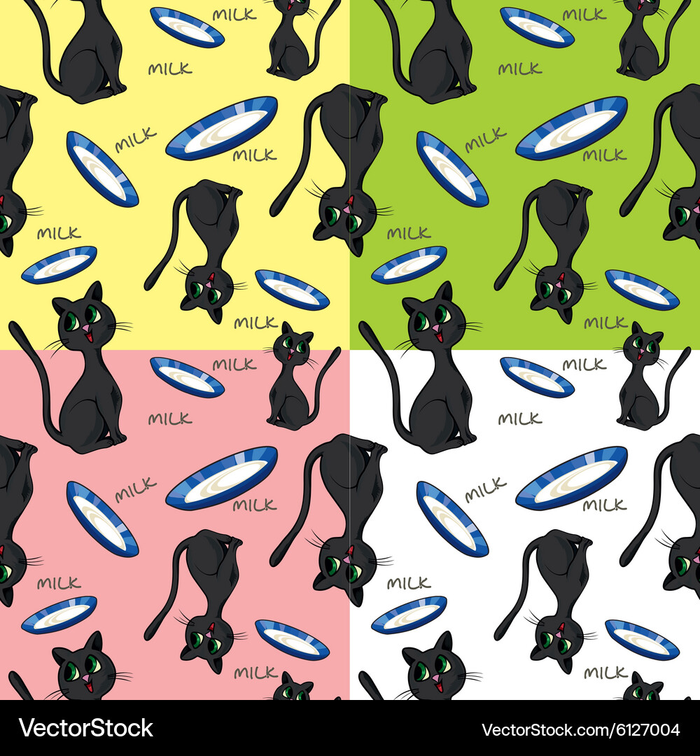 Pattern with a cat Vector Image