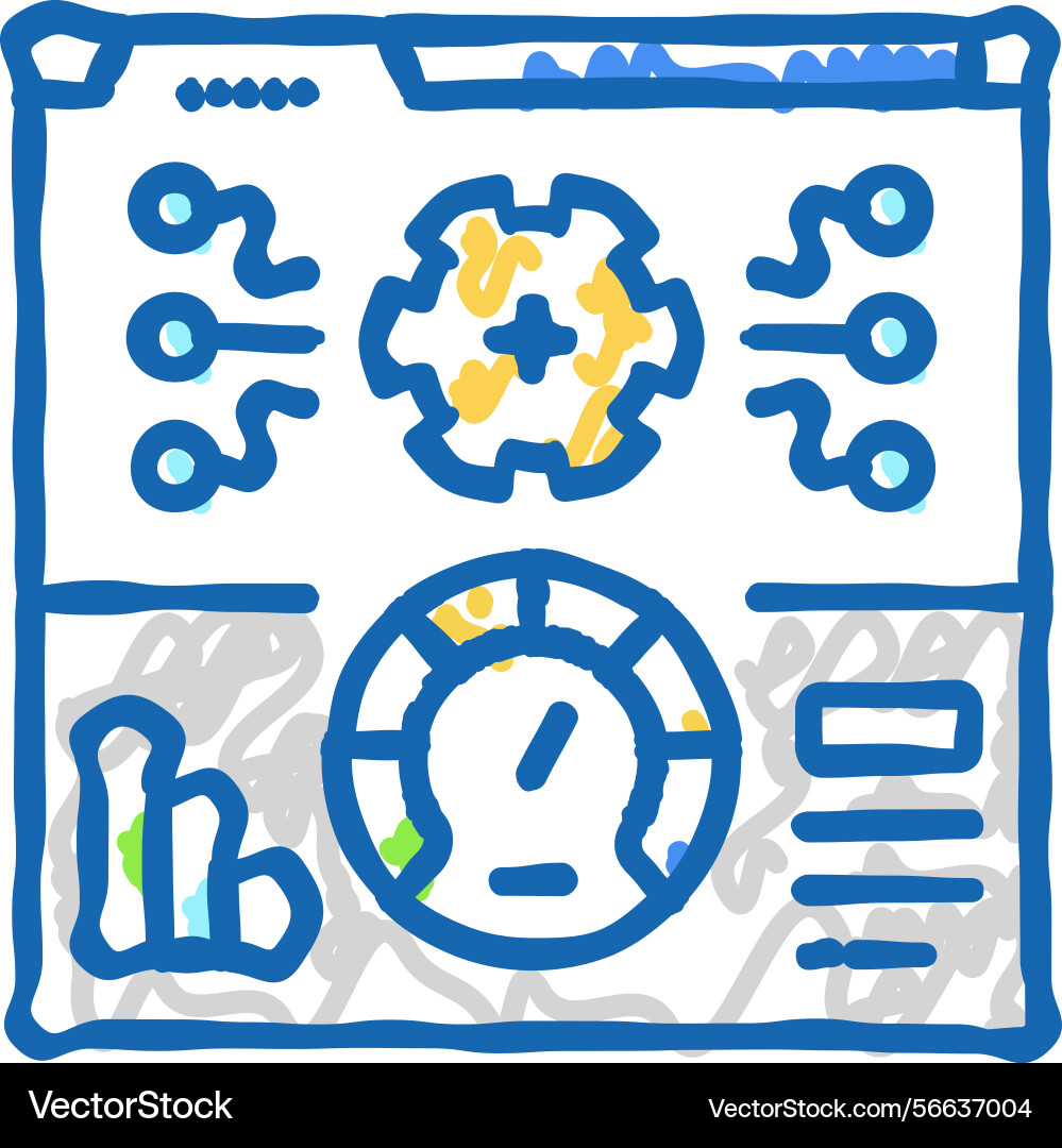 Performance testing analyst icon doodle Performance testing analyst icon doodle vector image