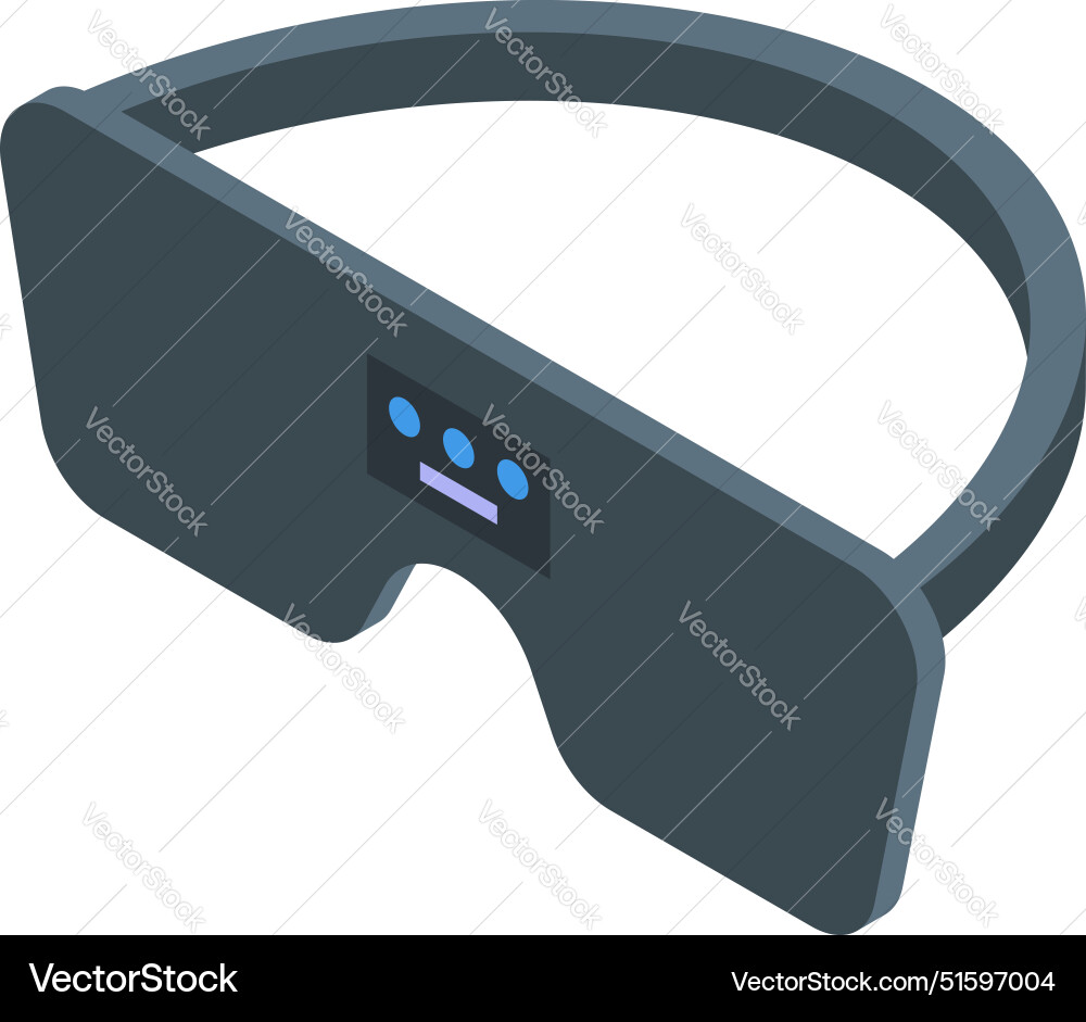 Vr gaming mask displaying game status while Vr gaming mask displaying game status while vector image
