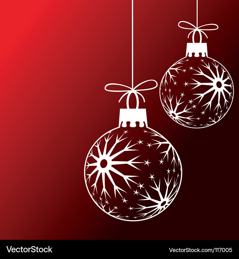 Christmas balls at red background elements Vector Image
