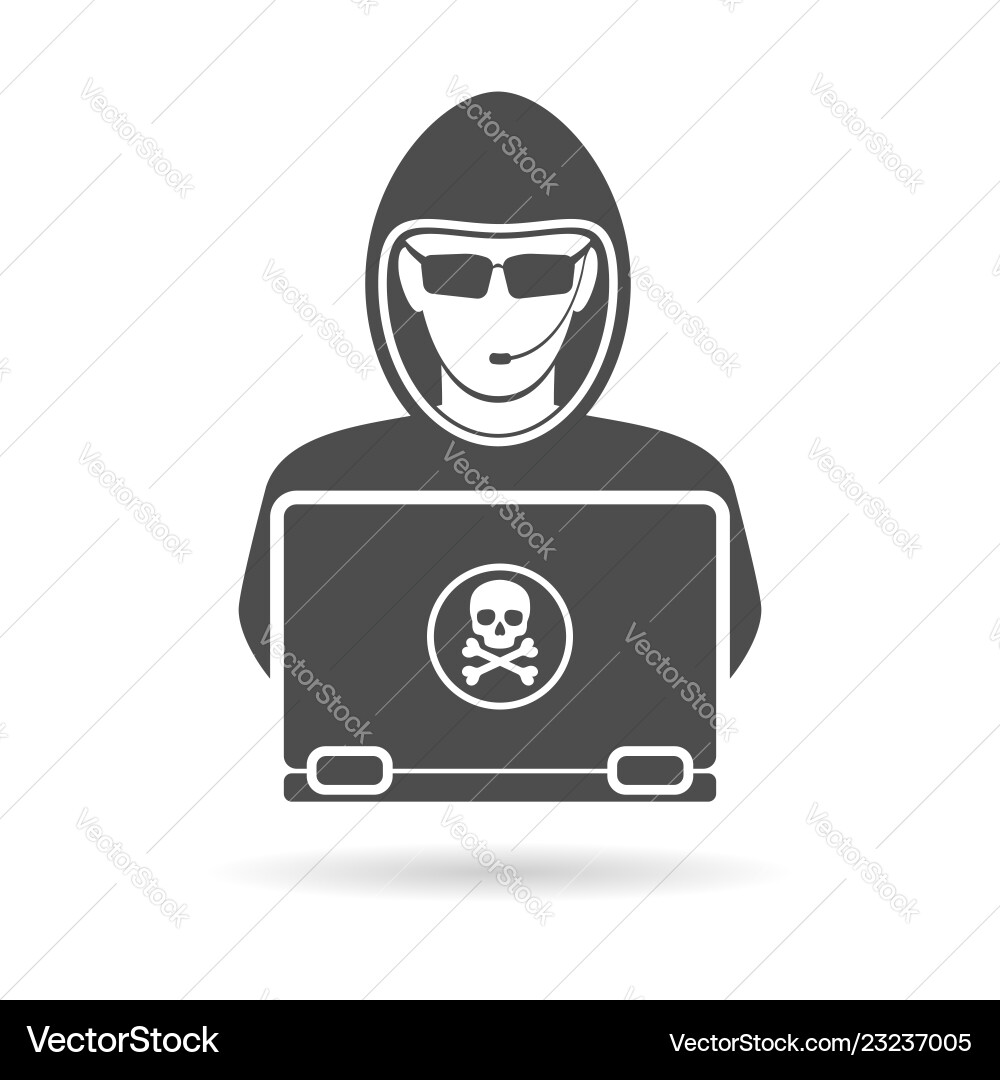 Cybersecurity Hacker Icon vector image
