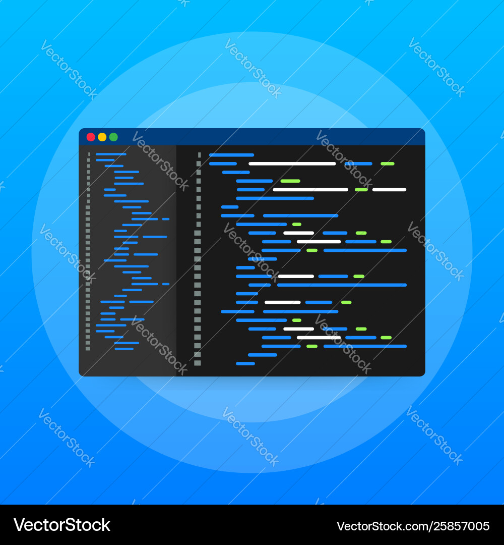 Digital Code Text Computer Software vektorbild