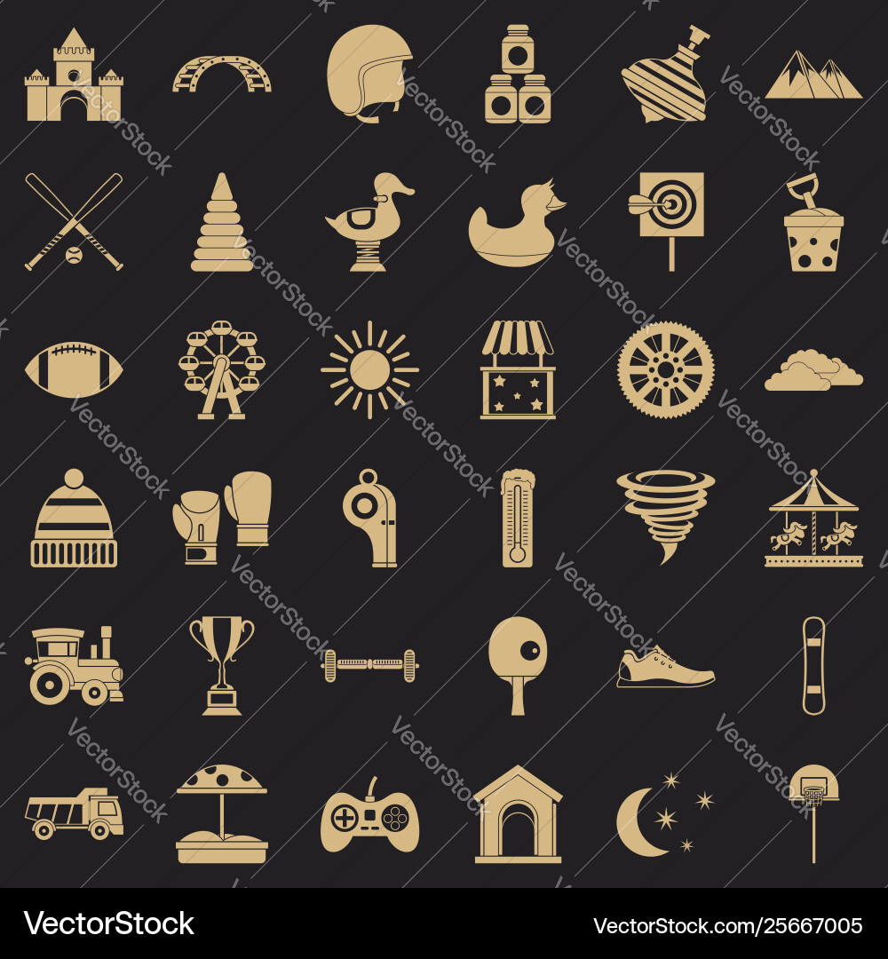 Game icons set simple style Game icons set simple style vector image
