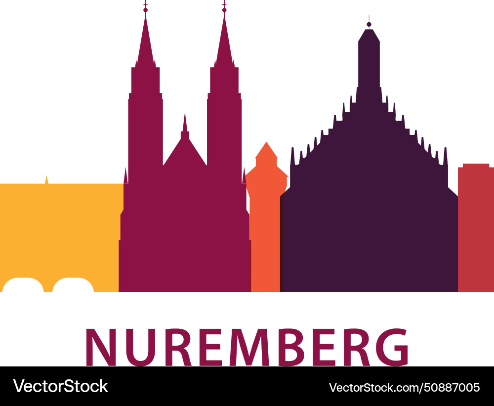 Germany nuremberg city panorama view landscape Germany nuremberg city panorama view landscape vector image