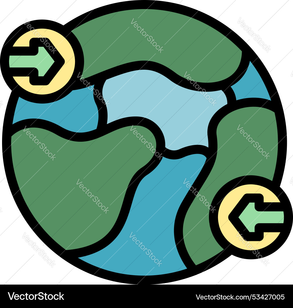 Global data exchange symbolized by arrows pointing Global data exchange symbolized by arrows pointing Vector Image