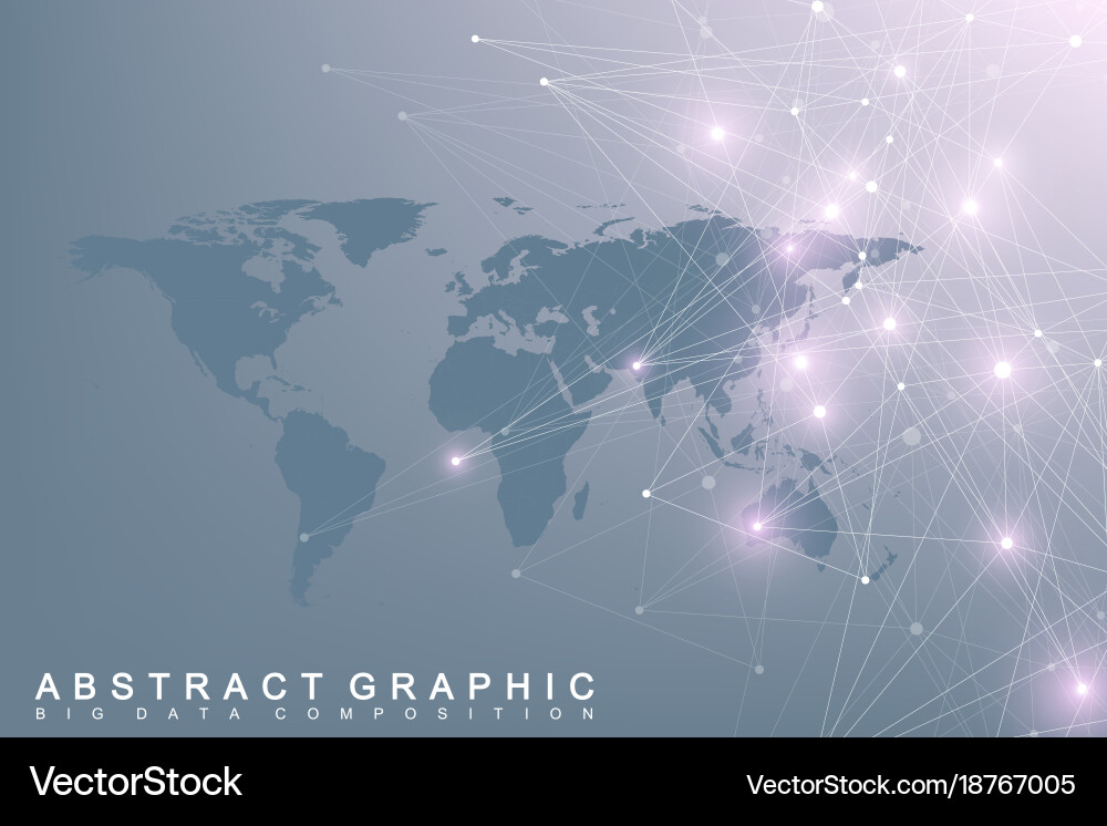 Global Technology Network Map vector image