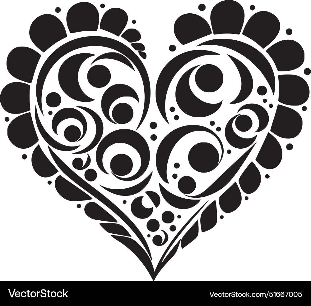 Heart - black and white Royalty Free Vector Image