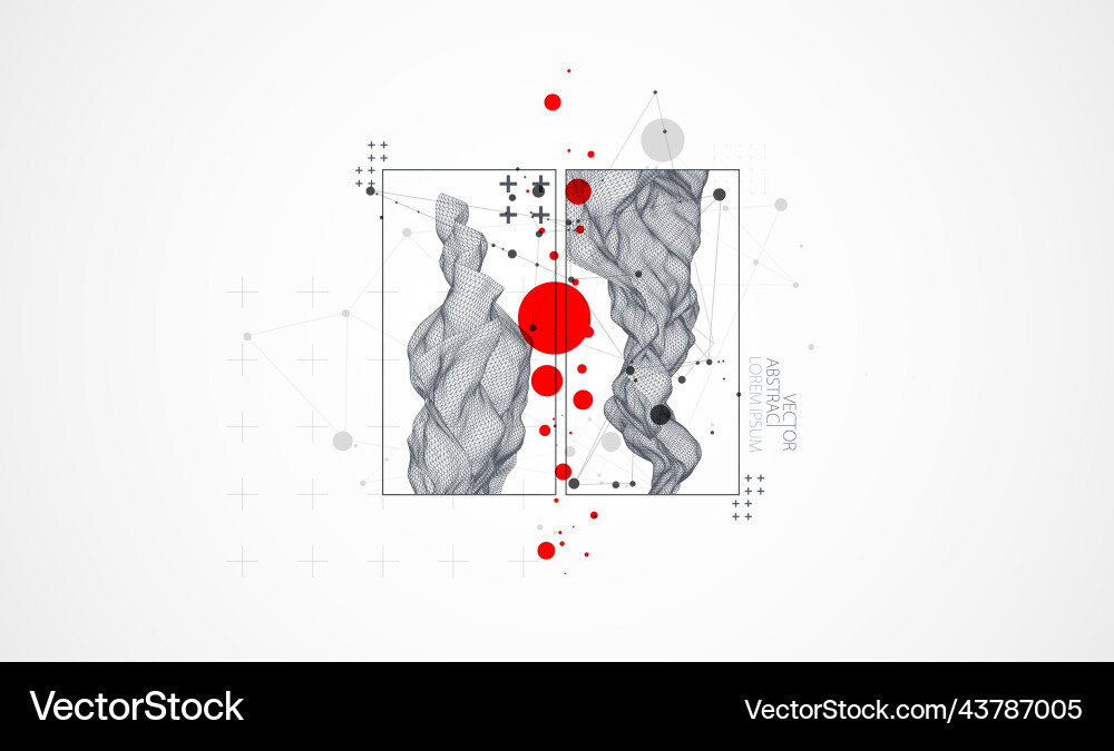 Modern science or technology elements in square Modern science or technology elements in square vector image