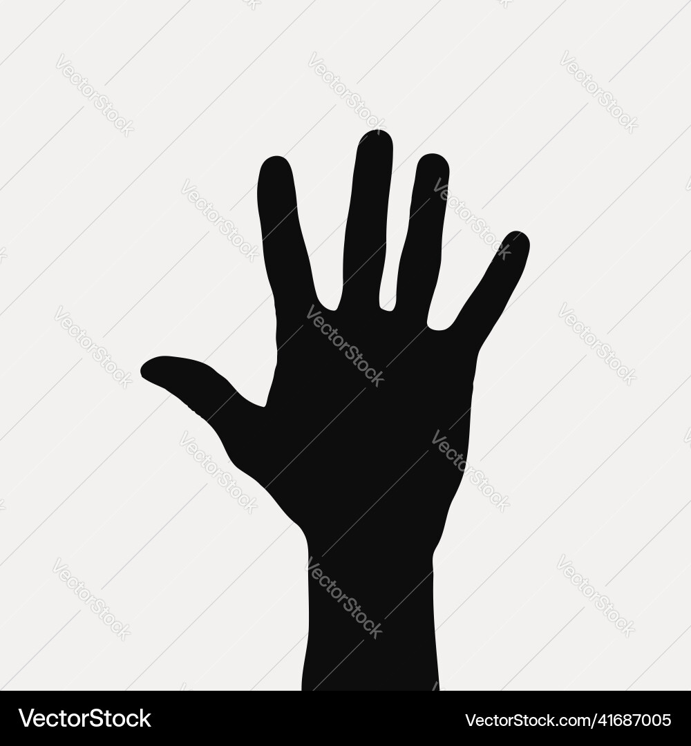 Silhouettes of hand isolated on white background vector image