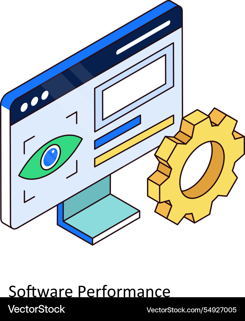Software performance isometric Vector Image