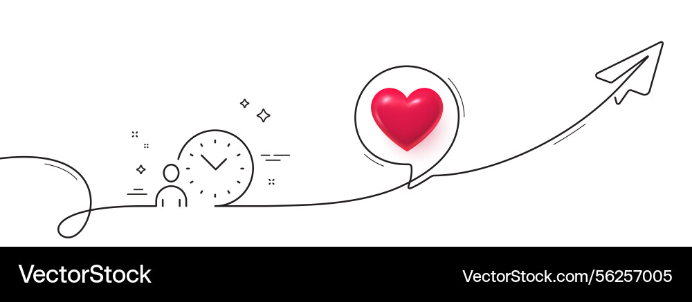 Time management line icon clock sign continuous Vector Image