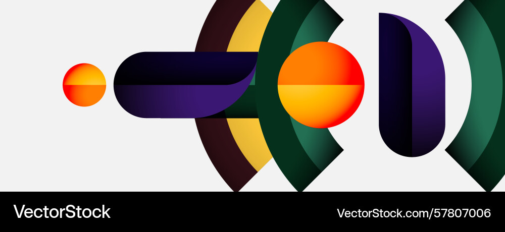 Abstract shapes overlap creating vibrant color Vector Image