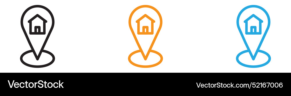 Address icon logo set collection for web app ui Address icon logo set collection for web app ui vector image