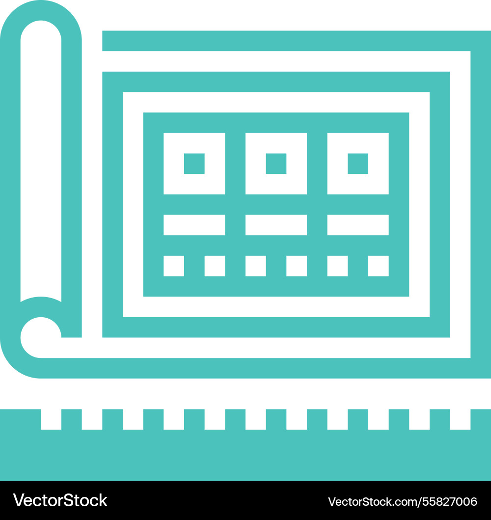 Blueprint flat line web icon concept Blueprint flat line web icon concept vector image