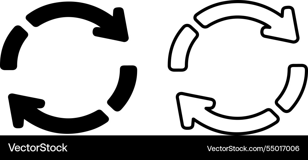 Circle arrow icon set symbol of reload refresh vector image